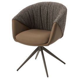 Стул ГИССЕН (GISSEN) 360 град., цвет КОФЕ HP032-08A PU / V885-1, экокожа / ткань / ЛАТТЕ, ®DISAUR | Интернет магазин мебели и декора LifeDekor