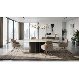 Стол ВЕНТО (VENTO) 280 ТОПАЗ TL-617, испанская керамика/ Коричневый графит каркас, ®DISAUR | Интернет магазин мебели и декора LifeDekor