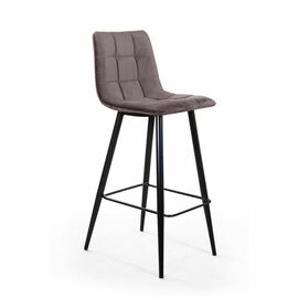 Стул барный Уно, бархат антрацит 14/ чёрный конус | Интернет магазин мебели и декора LifeDekor