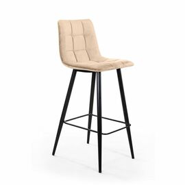 Стул барный Уно, бархат бежевый 5/ чёрный конус | Интернет магазин мебели и декора LifeDekor