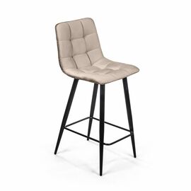 Стул полубарный Уно, бархат пепельно-бежевый 25 / чёрный конус | Интернет магазин мебели и декора LifeDekor