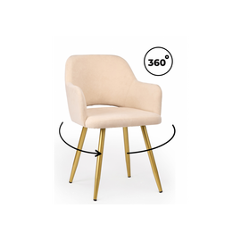 Стул на металлокаркасе Эолин 360 бежевый (glory 03) / золотой | Интернет магазин мебели и декора LifeDekor