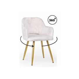 Стул на металлокаркасе Эолин 360 светло-бежевый (simple 011) / золотой | Интернет магазин мебели и декора LifeDekor