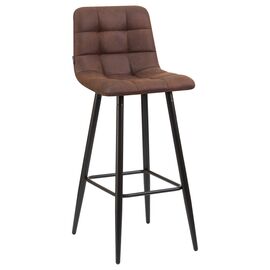 Стул барный DOBRIN NICOLE, черные матовые ножки, коричневая микрофибра (PK-03), Вариант: черные матовые ножки, коричневая микрофибра (PK-03) | Интернет магазин мебели и декора LifeDekor
