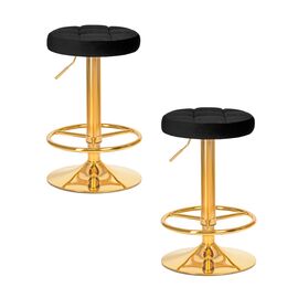 Набор 2 шт Табурет барный DOBRIN BRUNO GOLD, черный велюр (MJ9-101), Вариант: черный велюр (MJ9-101) | Интернет магазин мебели и декора LifeDekor