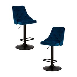 Набор 2 шт Стул барный DOBRIN JOSEPH BLACK, синий велюр (MJ9-117), Вариант: синий велюр (MJ9-117) | Интернет магазин мебели и декора LifeDekor