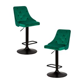 Набор 2 шт Стул барный DOBRIN JOSEPH BLACK, зеленый велюр (MJ9-88), Вариант: зеленый велюр (MJ9-88) | Интернет магазин мебели и декора LifeDekor