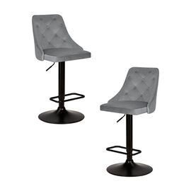 Набор 2 шт Стул барный DOBRIN JOSEPH BLACK, серый велюр (MJ9-75), Вариант: серый велюр (MJ9-75) | Интернет магазин мебели и декора LifeDekor