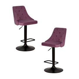 Набор 2 шт Стул барный DOBRIN JOSEPH BLACK, пудрово-сиреневый велюр (MJ9-52), Вариант: пудрово-сиреневый велюр (MJ9-52) | Интернет магазин мебели и декора LifeDekor