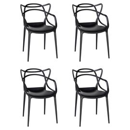Набор 4 шт Стул обеденный DOBRIN MASTERS, чёрный (B-03), Вариант: чёрный (B-03) | Интернет магазин мебели и декора LifeDekor