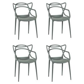Набор 4 шт Стул обеденный DOBRIN MASTERS, тёмно-серый (GR-04), Вариант: тёмно-серый (GR-04) | Интернет магазин мебели и декора LifeDekor