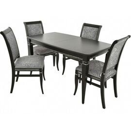 Обеденная группа (Стол Сибарит и 4 стула Сибарит-2), черный с серебром | Интернет магазин мебели и декора LifeDekor