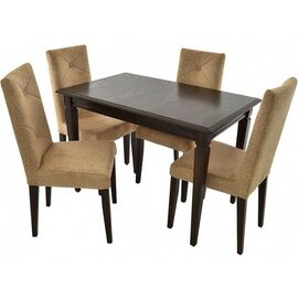 Обеденная группа (Стол Сиена и 4 стула Помпей ромб), орех темный | Интернет магазин мебели и декора LifeDekor