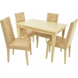 Обеденная группа (Стол Сиена и 4 стула Помпей ромб), слоновая кость | Интернет магазин мебели и декора LifeDekor