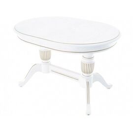 Стол «Леонардо 2» овал 120x90, эмаль белая с золочением | Интернет магазин мебели и декора LifeDekor