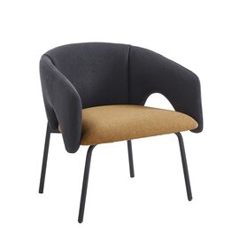 Кресло лаунж Afrida рогожка тёмно-синий горчичный | Интернет магазин мебели и декора LifeDekor