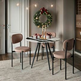 Стол круглый Ник 90, керамика глянцевая Panda White | Интернет магазин мебели и декора LifeDekor