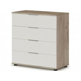 Комод «Джулия» 4ящ, Крафт серый/белый глянец | Интернет магазин мебели и декора LifeDekor