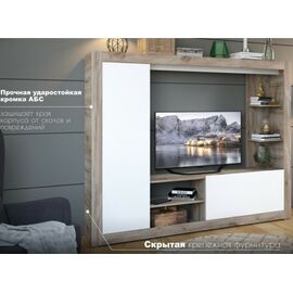 Стенка «Рона», Дуб Крафт серый/белый | Интернет магазин мебели и декора LifeDekor