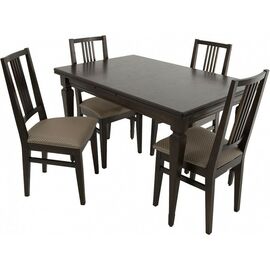 Обеденная группа (Стол Греция и 4 стула Никас), орех темный | Интернет магазин мебели и декора LifeDekor