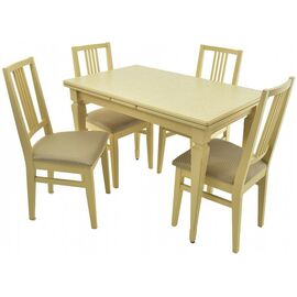 Обеденная группа (Стол Греция и 4 стула Никас), слоновая кость | Интернет магазин мебели и декора LifeDekor