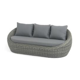 "Барселона" диван из искусственного ротанга трехместный, цвет графит | Интернет магазин мебели и декора LifeDekor