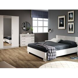 Спальня «Аврора» 3дв шк, Белый/Ателье светлый | Интернет магазин мебели и декора LifeDekor