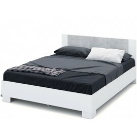 Кровать «Аврора» 160*200 (основание ЛДСП), Белый/Ателье светлый | Интернет магазин мебели и декора LifeDekor