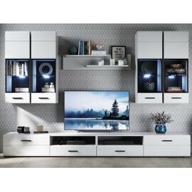 Стенка «Йорк» с витринами, Белый/белый глянец | Интернет магазин мебели и декора LifeDekor