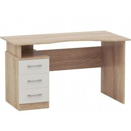 Стол «Гарвард» эргономик 130 3ящ ПР, Дуб сонома/Белый | Интернет магазин мебели и декора LifeDekor