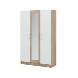 Шкаф «Алена» 3дв с зеркалом, Дуб сонома/Белый | Интернет магазин мебели и декора LifeDekor