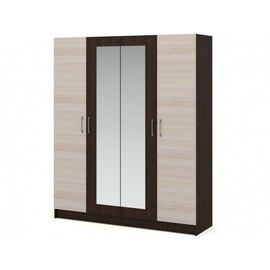 Шкаф «Алена» 4дв с зеркалом, Венге/Дуб молочный | Интернет магазин мебели и декора LifeDekor