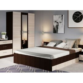 Спальня «Алена» 3 дв. шк, Венге/Дуб молочный | Интернет магазин мебели и декора LifeDekor