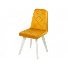 Стул АРИОН (ромб), ВЕЛЮР 14 ЗОЛОТО, каркас СТАНДАРТ МАССИВ, Белый | Интернет магазин мебели и декора LifeDekor