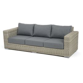 "Боно" диван из искусственного ротанга трехместный, цвет бежевый | Интернет магазин мебели и декора LifeDekor