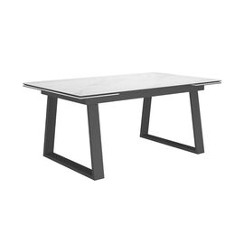 Стол DikLine DZ200 Мрамор Кристал белый/черные (2 уп.) | Интернет магазин мебели и декора LifeDekor