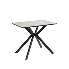 Стол Мармер мини нераскладной 90х60х75 см, столешница IT.MID.GRAY, подстолье металл черный | Интернет магазин мебели и декора LifeDekor