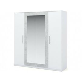 Шкаф «Аврора» 4дв, Белый/Ателье светлый | Интернет магазин мебели и декора LifeDekor