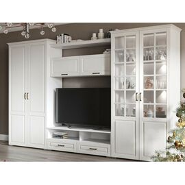 Гостиная «Лацио-1» со шкафом, Белый/Белое дерево | Интернет магазин мебели и декора LifeDekor