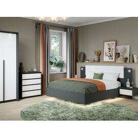 Спальня «Мишель» 3шк, Антрацит/Белый жемчуг | Интернет магазин мебели и декора LifeDekor