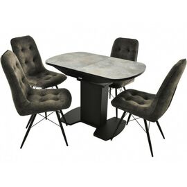 Обеденная группа (Стол Корсика Мрамор светлый и 4 Бордо Милано 12), черный | Интернет магазин мебели и декора LifeDekor