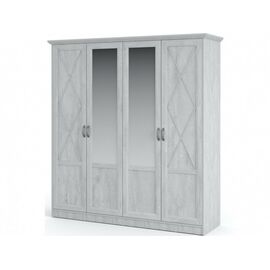Шкаф «Лорена» 4-х дверный, Бетон Паин белый | Интернет магазин мебели и декора LifeDekor