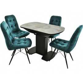 Обеденная группа (Стол Корсика Мрамор светлый и 4 Бордо Милано 08), черный | Интернет магазин мебели и декора LifeDekor