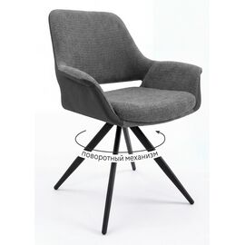 Стул DikLine 506 поворотный, BL13/кожзам BUFF16 серый, ножки черные | Интернет магазин мебели и декора LifeDekor