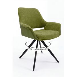 Стул DikLine 506 поворотный, BL09/кожзам BUFF13 светло-зеленый, ножки черные | Интернет магазин мебели и декора LifeDekor