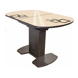 Стол «Корсика» Квадро, стекло Молочный, Дуб венге | Интернет магазин мебели и декора LifeDekor