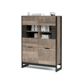 Витрина низкая «Стокгольм» 2д2в, Дуб гранж песочный/Железный камень | Интернет магазин мебели и декора LifeDekor