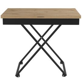 Стол универсальный трансформируемый АНДРЭ Loft ЛДСП дуб вотан/чёрный | Интернет магазин мебели и декора LifeDekor