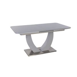 Стол обеденный раскладной T-904 Vision (1600-2000x900x760) Satin Light Grey (Серое глянцевое стекло) | Интернет магазин мебели и декора LifeDekor