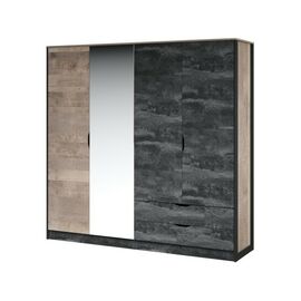 Шкаф «Стокгольм» 4дв, Дуб гранж песочный/Железный камень | Интернет магазин мебели и декора LifeDekor